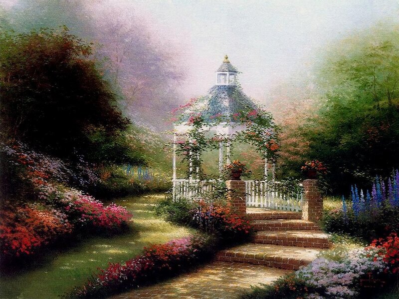 Gazebo in Garden — Green
