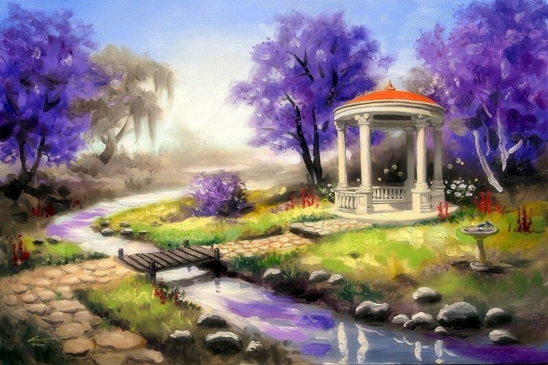 Gazebo in Purple Garden