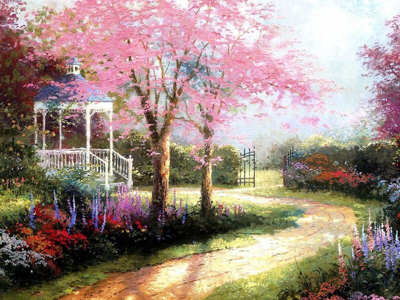 Gazebo in Spring Garden