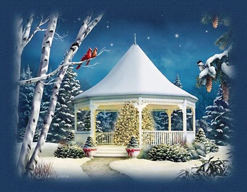 Gazebo in Winter — Blue