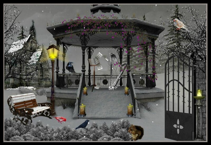 Gazebo in Winter — Gray