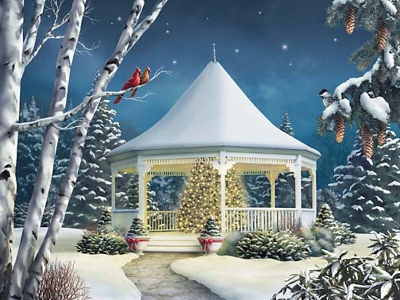 Gazebo in Winter — White