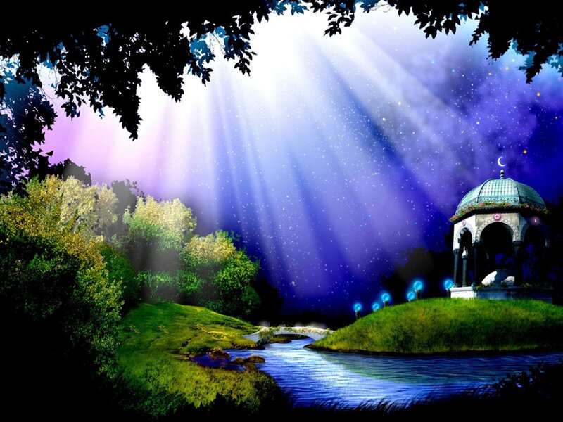 Gazebo on a River Island