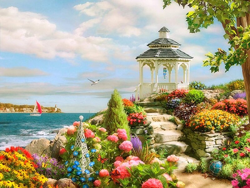 Gazebo on Coastal Garden