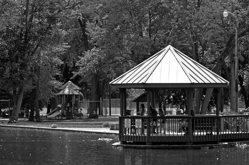 Gazebo on Pond — Black