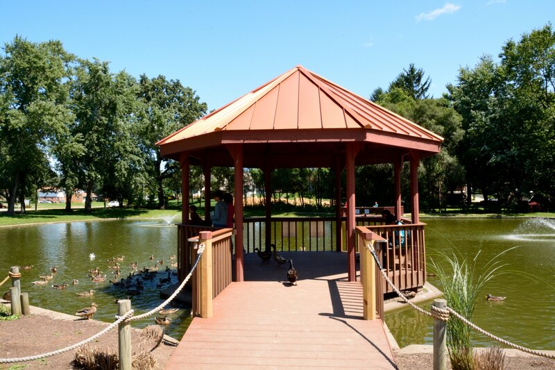 Gazebo on Pond — Brown