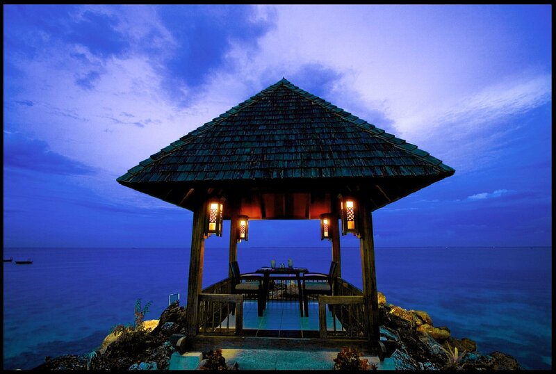 Gazebo on Rocky Shore