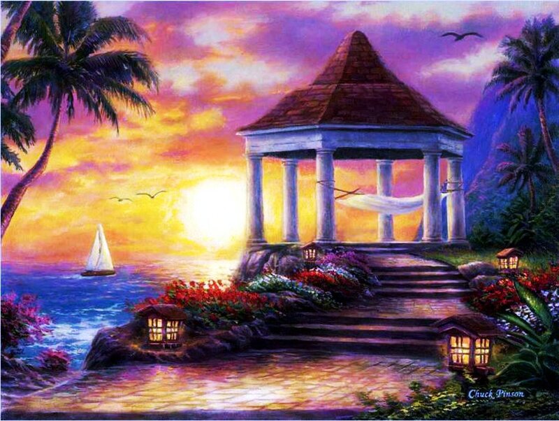 Gazebo on Tropical Island