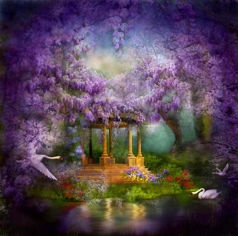 Gazebo with Swans
