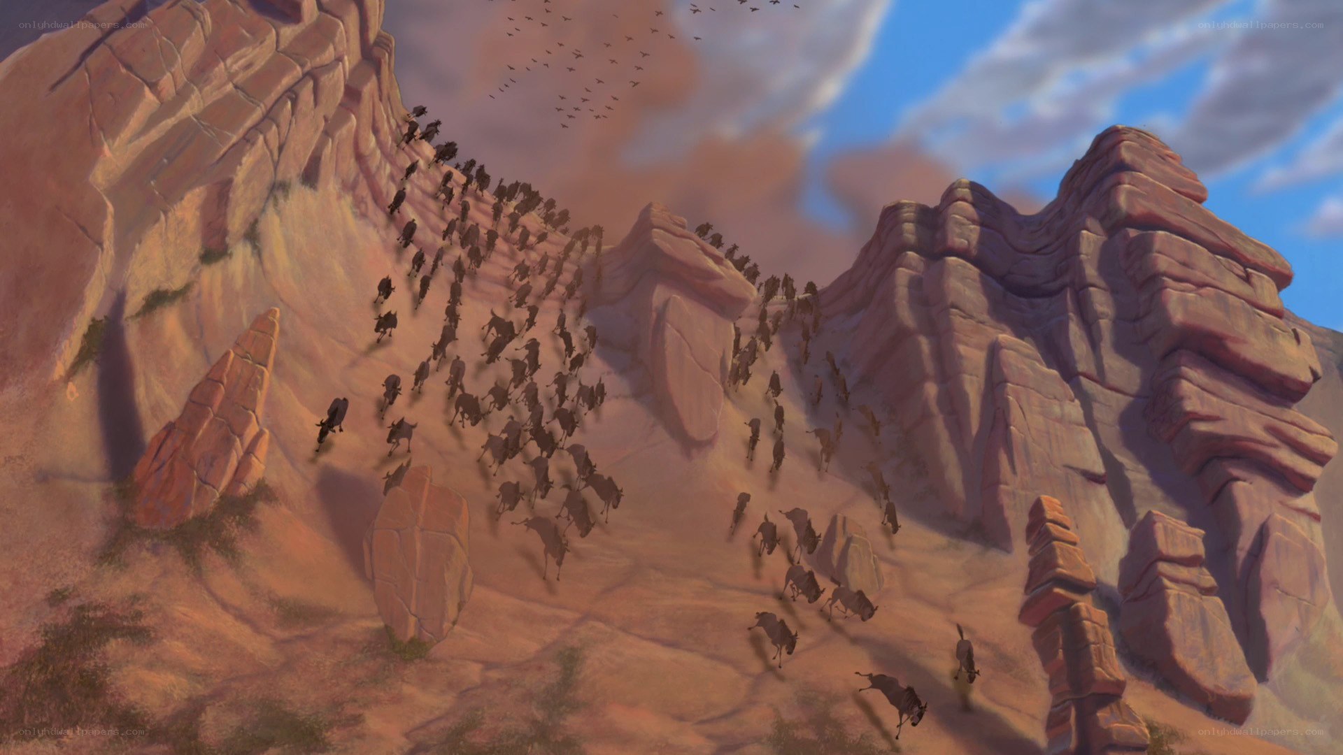 gazelles fleeing a stampede