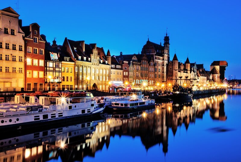 Gdansk Harbor at Night