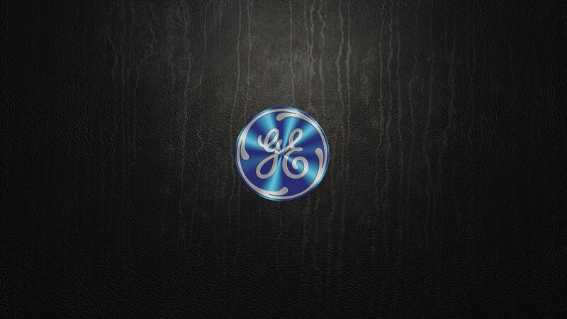 GE logo on black leather