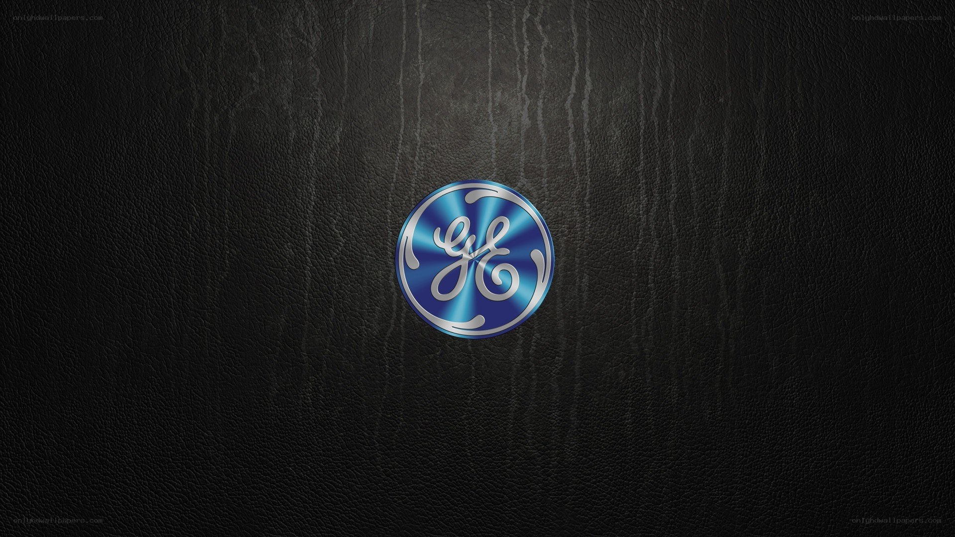 GE logo on black leather