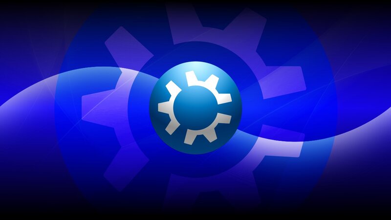 Gear Icon on Blue Background — Technical