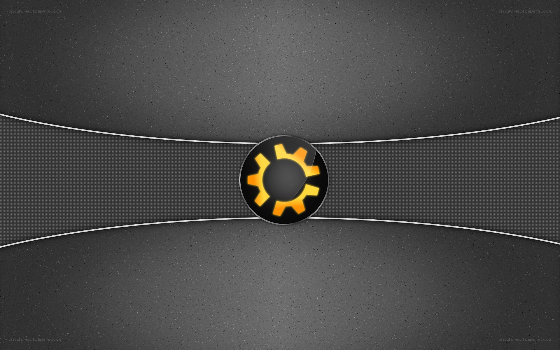 gear icon on dark background