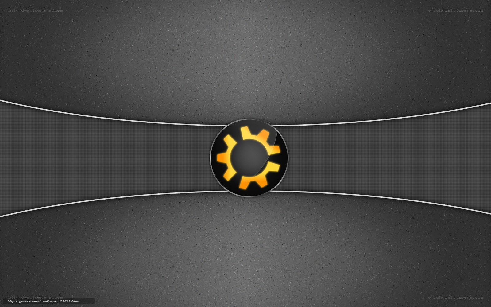 gear icon on dark background