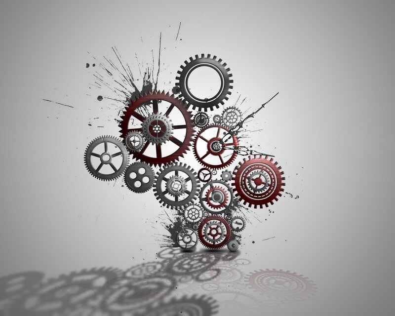 gears and splatter art