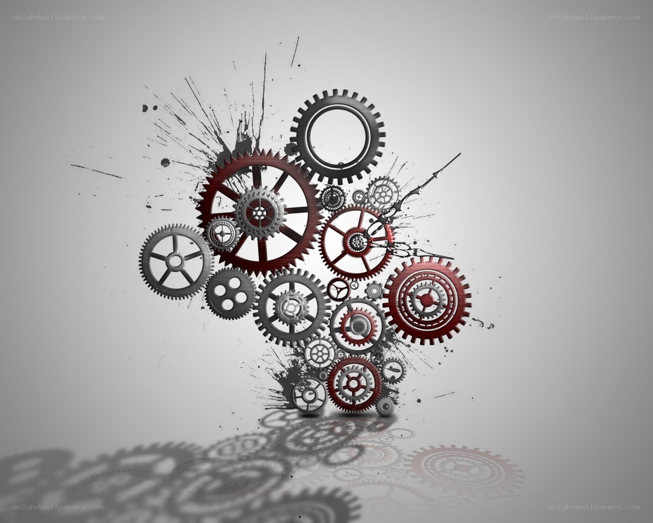 gears and splatter art