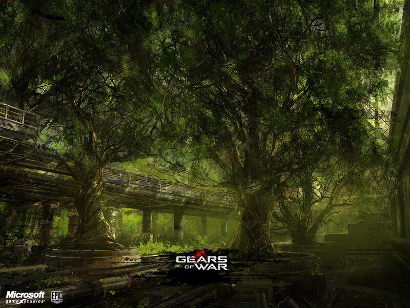 Gears of War jungle scene