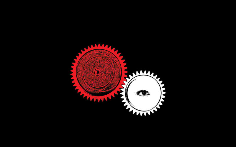 gears with eye symbol