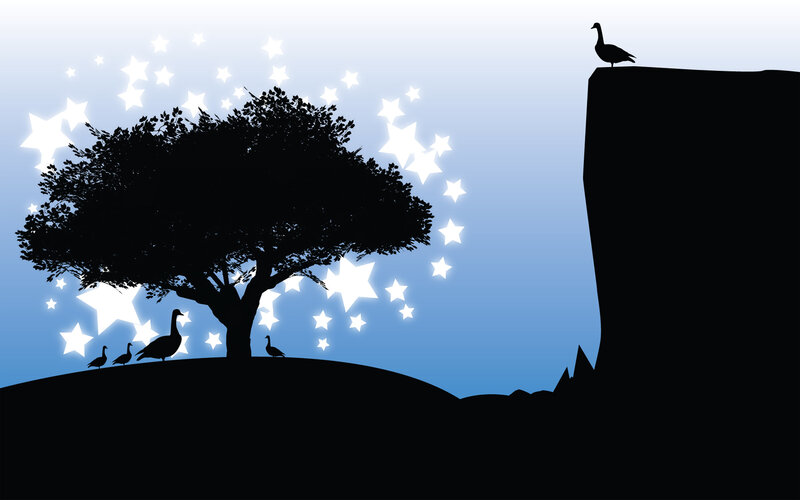 Geese on a Hill