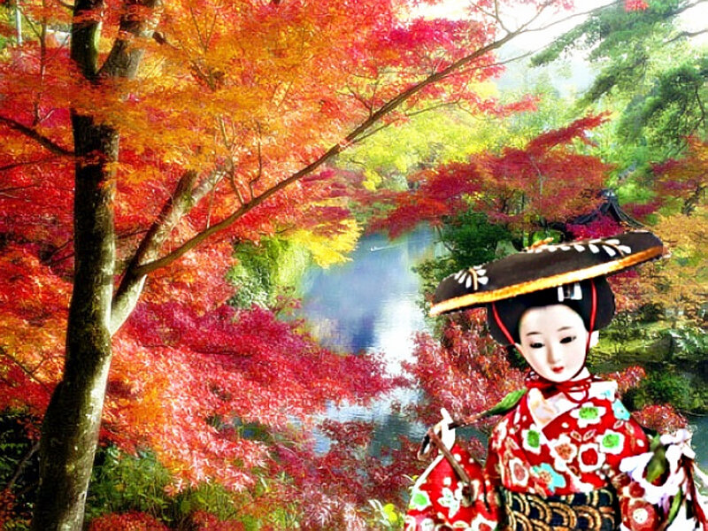 Geisha Doll in Autumn
