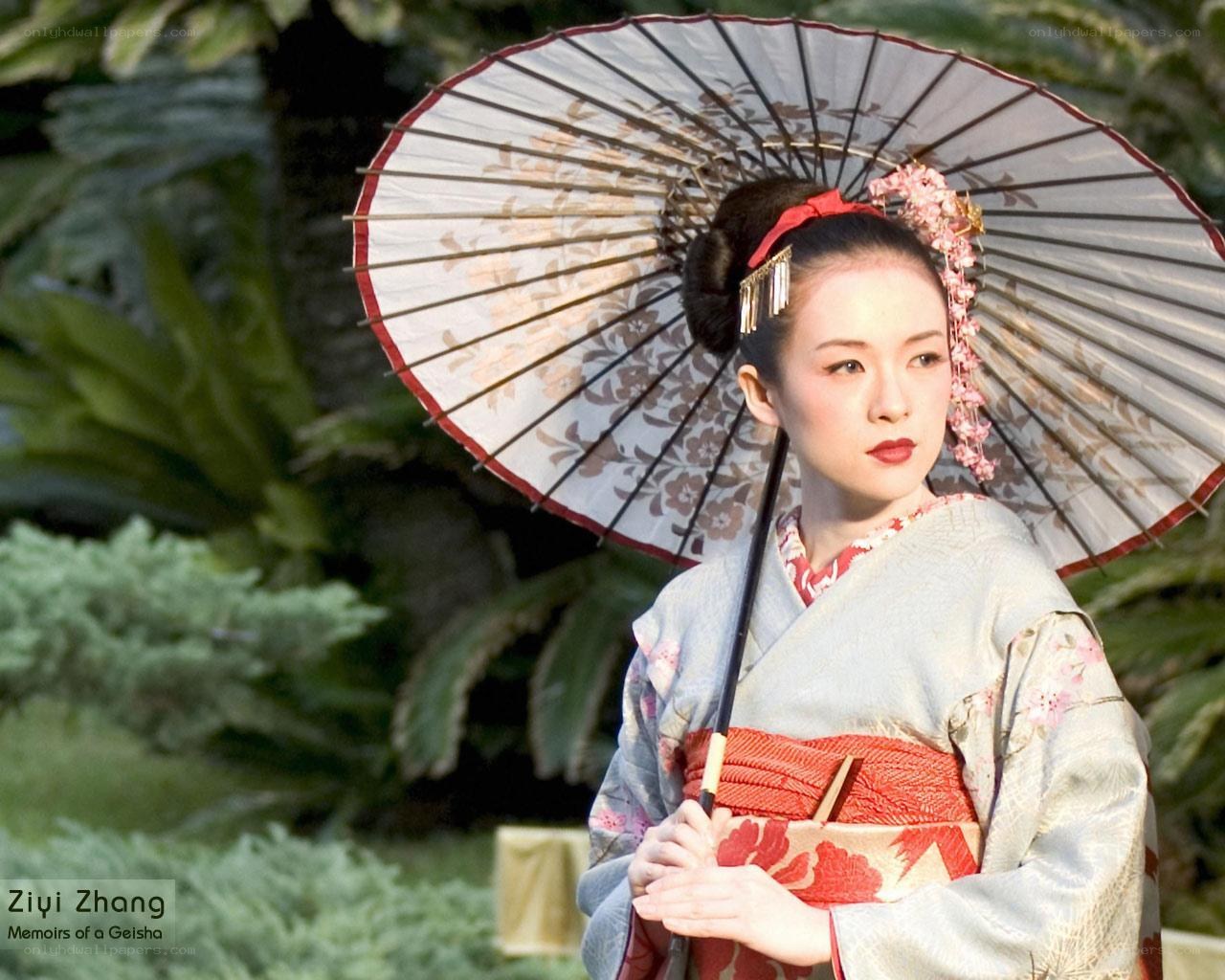 Geisha holding a parasol