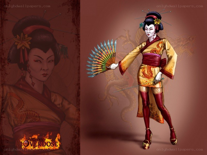 Geisha warrior character art