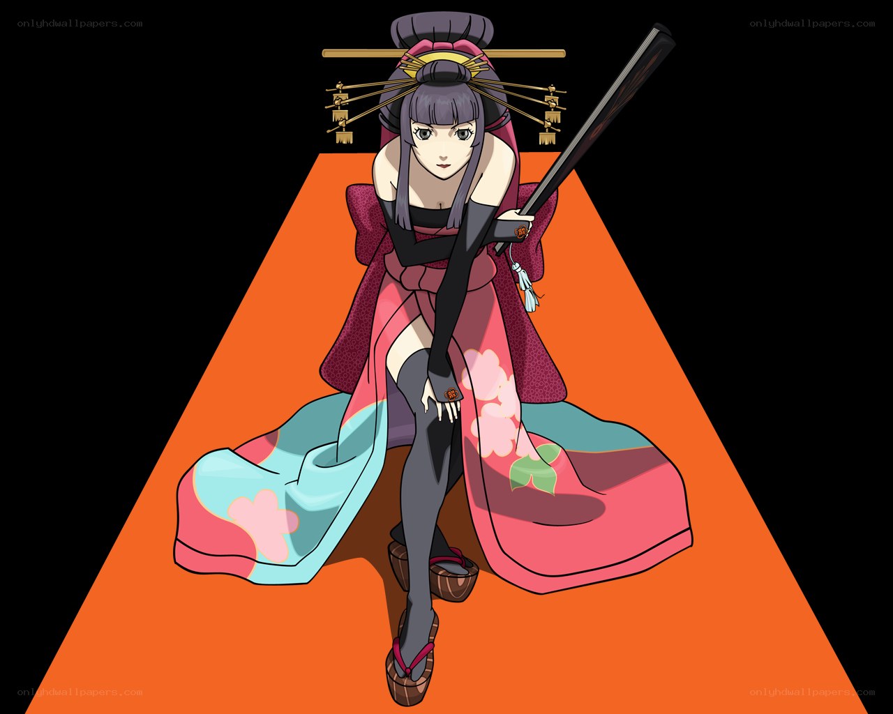 geisha warrior with staff