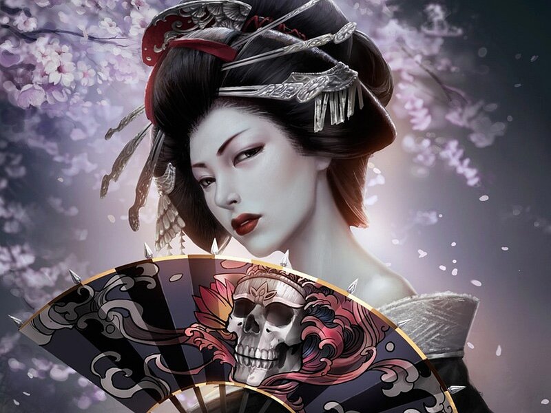 Geisha with Fan