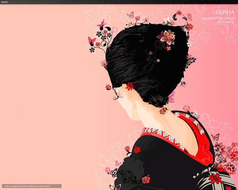 Geisha with floral hair