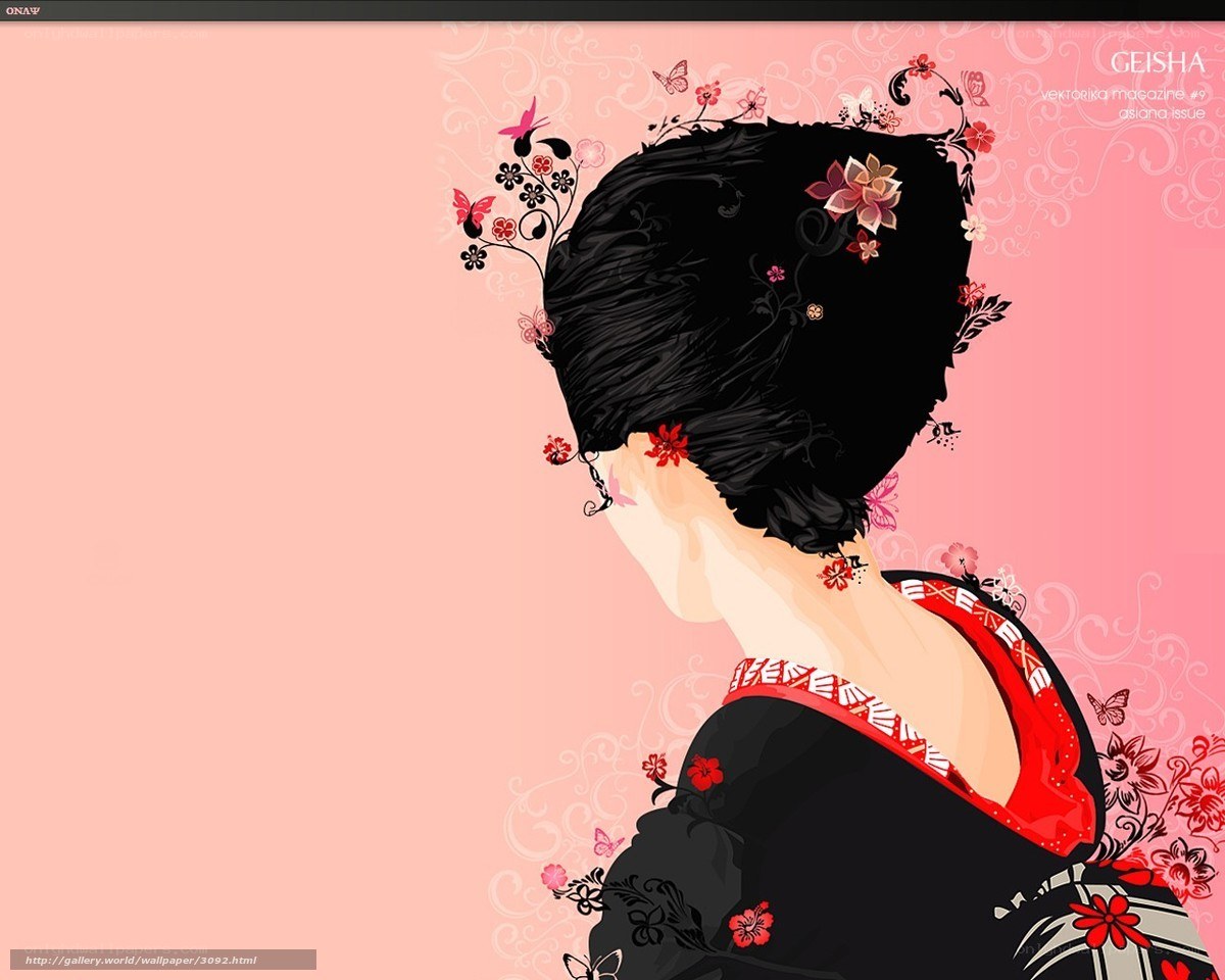 Geisha with floral hair