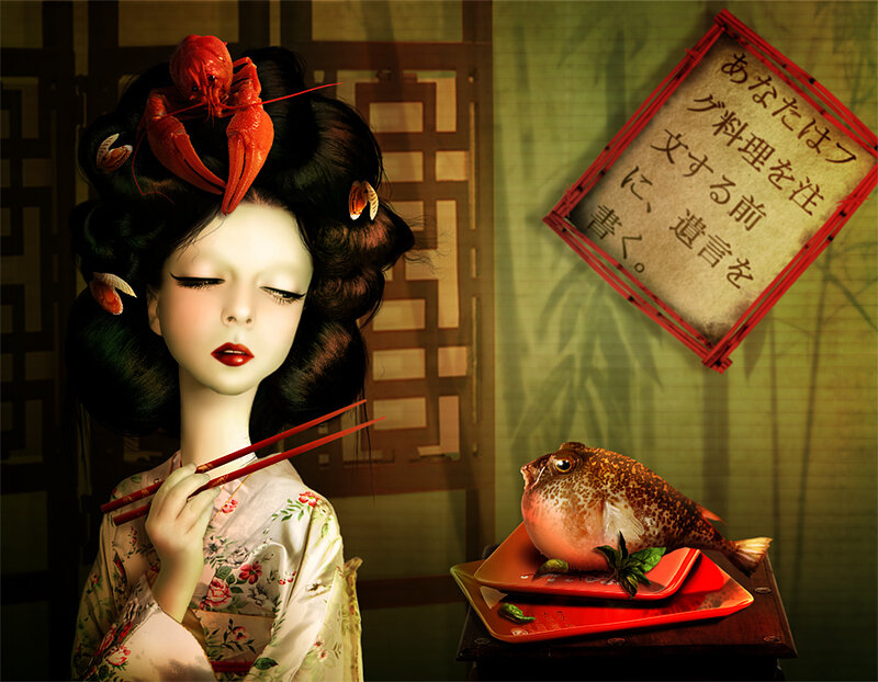Geisha with Lobster Hairpin