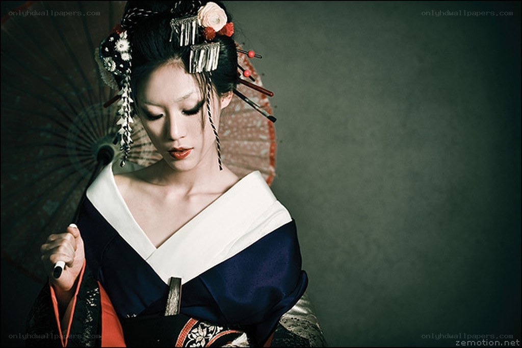 Geisha with parasol
