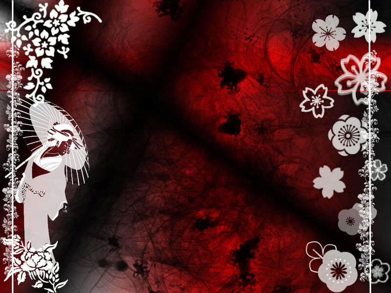 geisha with parasol background