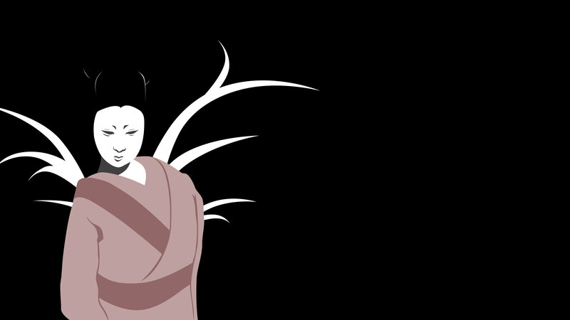 geisha with white wings