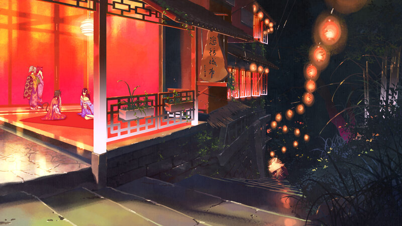 Geishas on a Balcony
