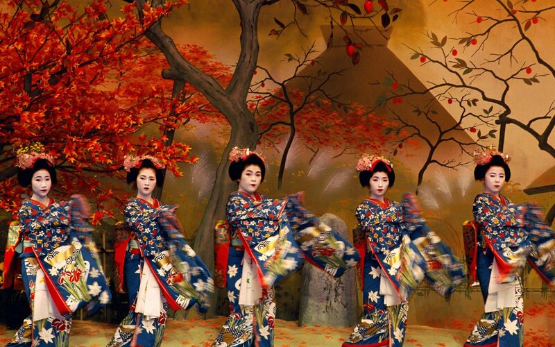 Geishas Performing Dance