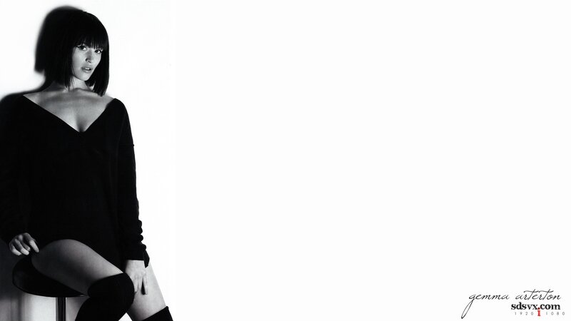 Gemma Arterton in black and white