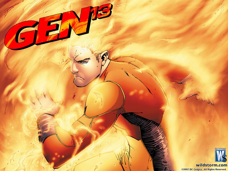 Gen 13 character in flames
