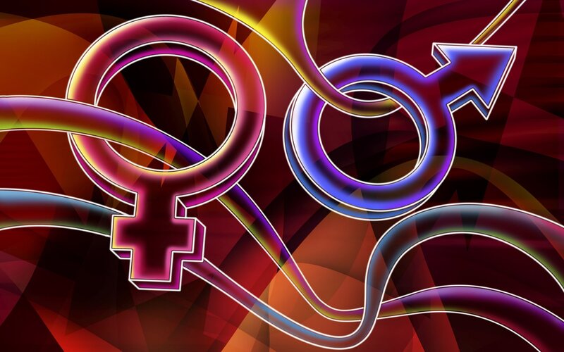 gender symbols in neon art
