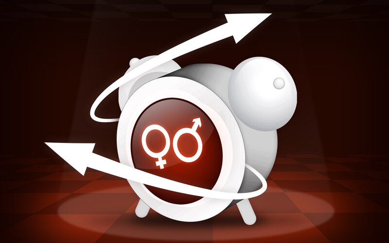 gender symbols on clock