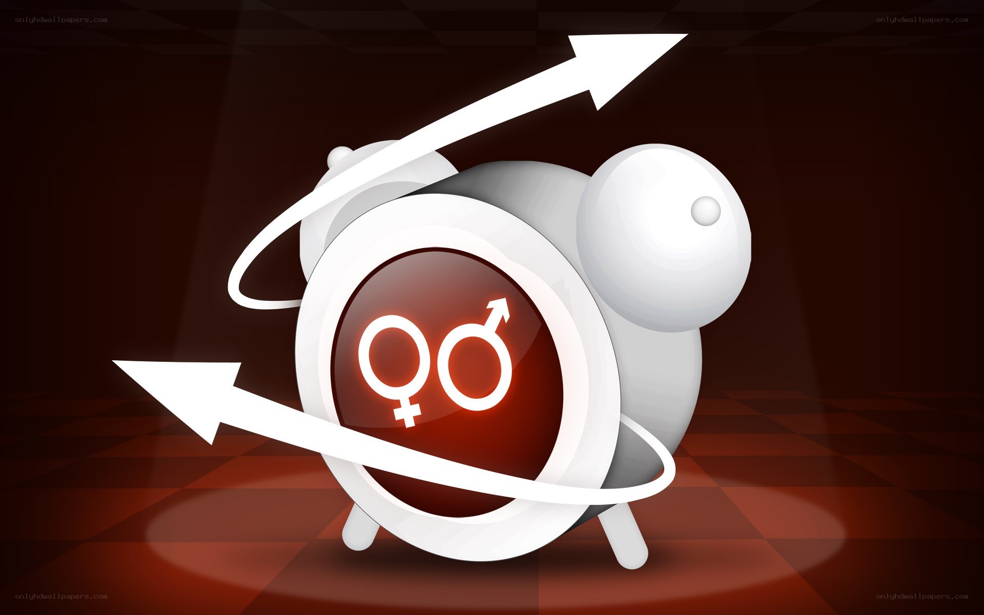 gender symbols on clock
