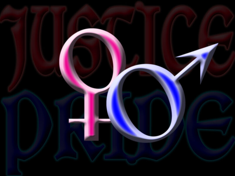gender symbols with justice pride text