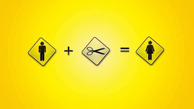 Gender Symbols with Scissors