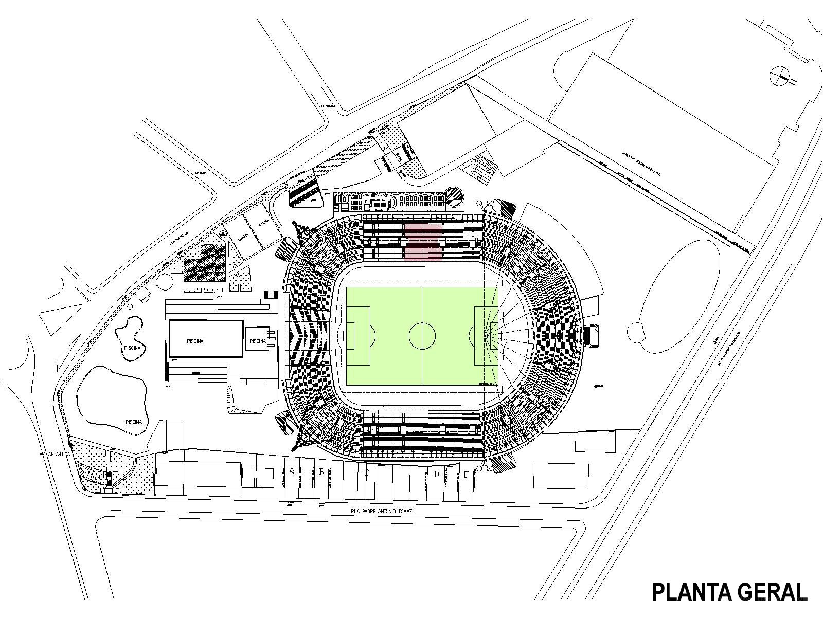 General plan of a stadium