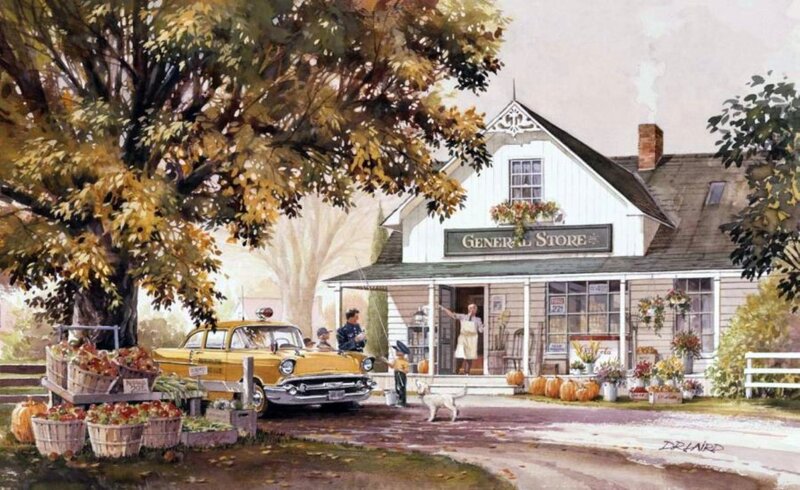 General Store in Autumn — White
