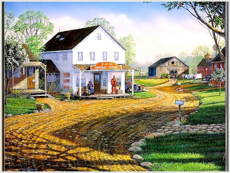 General Store in Village — Green, Peaceful