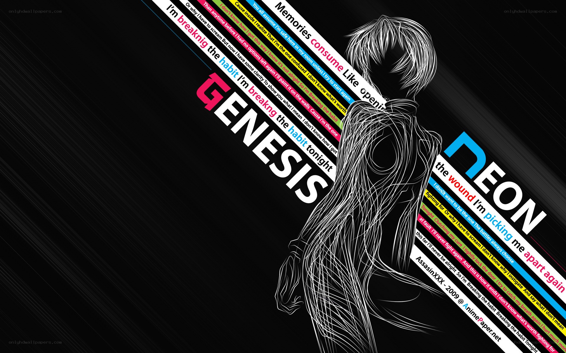 Genesis neon text art