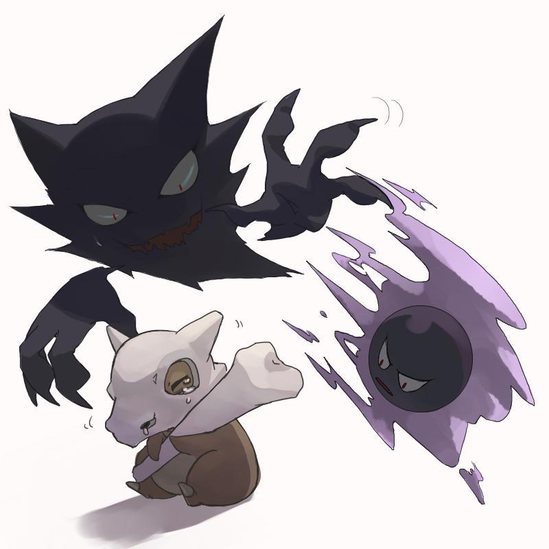 Gengar and Gastly with Cubone